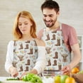 thumbnail image 3 of Lightgray Highland Cow Boot Flower Pattern Apron-Garden Aprons for Women with Pockets-Cotton Linen Waterproof Kitchen Cooking Gardening Aprons Adjustable for Kitchen,Cooking,BBQ and Salon 33x27 Inch, 3 of 7