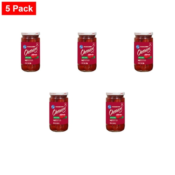 Kroger Maraschino Cherries with Stem 10 oz - 5 Pack