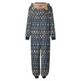 thumbnail image 6 of Odeerbi Christmas Onesie Pajamas for Family Holiday Sleep Jumpsuit Long Sleeve Family Christmas Pajamas Matching Sets Mom Fashion Lattice Print Plush Jumpsuit Sleepwear PJs Set Dark Gray, 6 of 6