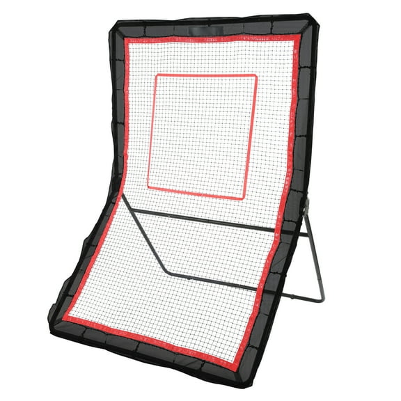 KFFKFF Lacrosse Bouncer for Outdoor Use, 5x7 Ft Volleyball Return Net, Baseball Softball Pitchback Training Screen, Adjustable Tilt Shooting Practice Wall with Target