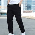 thumbnail image 2 of Men's 100% Cotton Hiking Tactical Pants Lightweight Stretch Cargo Work Pants with Multi Pocket Black, 2 of 5