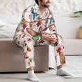thumbnail image 7 of Sikiie Watercolor Floral With Butterflies Mens Pajama Set, Soft Warm Long Sleeve Sleepwear, Cozy Button-Down Pjs for Men-XX-Large, 7 of 7