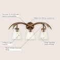 thumbnail image 5 of JONATHAN Y Wyatt 25.5" 3-Light Southwestern Bohemian Resin/Seeded Glass Faux Antler LED Vanity Light, Brown Wood Finish, 5 of 12