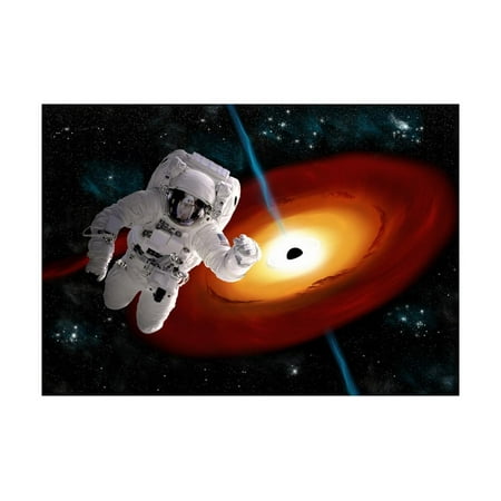 An Astronaut Floating in Outer Space as He Is Pulled Towards a Massive Black Hole Print Wall Art By Stocktrek (Best Images Of Outer Space)