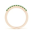 thumbnail image 2 of Angara Rings - Natural Square Shape Emerald Semi Eternity Wedding Ring in 14K Rose Gold for Women (Size-1.9mm) | May Birthstone Jewelry, Birthday, Anniversary, Jewelry Gift for Women, 2 of 11