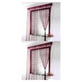 thumbnail image 4 of Cateissary Dulce corazón borla cadena puerta cortina ventana habitación cortina divisor varilla bolsillo viento rojo 100cmX200cm 2piezas Cateissary CBP009902, 4 of 4