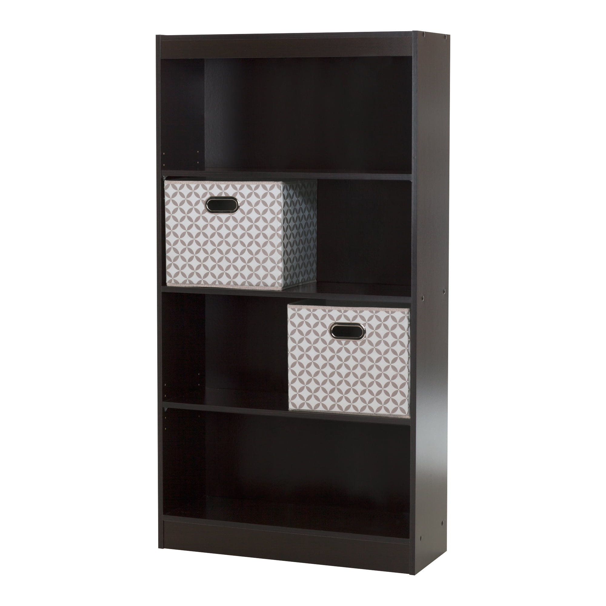 South Shore Smart Basics 4Shelf Bookcase with 2 Fabric Storage Baskets