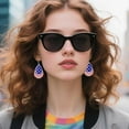 thumbnail image 2 of 【6 Pairs】 4th of July Accessories for Women American Flag Earrings USA Drop Earrings Fourth 4th of July Outfits for Women Patriotic earring Party Favors Red White Blue Decorations, 2 of 5