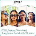 thumbnail image 3 of OWL Square Oversized Sunglasses for Men & Women -Top Horned Rim Eyewear, 3 of 7