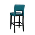 thumbnail image 3 of Linon Jevon 30" Indoor Wood Bar Stool, Aegean Blue Faux Leather, 3 of 7