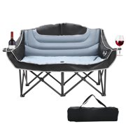 Camping Chair Double Folding Chair HeavyDuty Loveseat Camp Chair 2 Person 990 lb