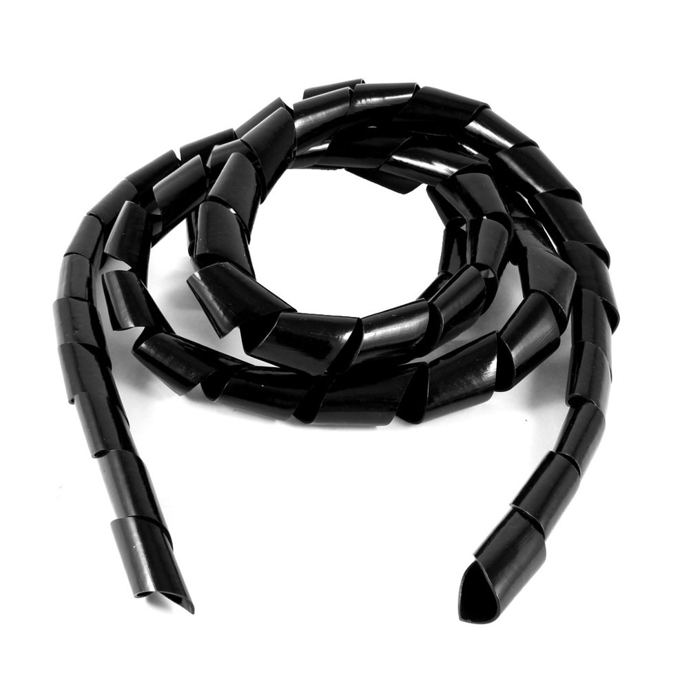 2.5Meter Long PE Polyethylene 25mm Spiral Cable Wire Wrap Tube Black