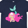 thumbnail image 4 of Inktastic Cute Mermaid, Pink Hair, Green Tail Girls Toddler T-Shirt, 4 of 5