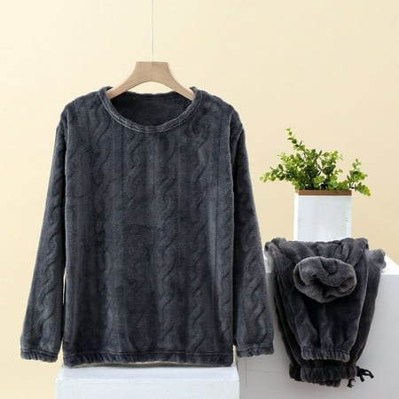 

Women Fashion Flannel Thickened Plus Velvet Homewear Pajama Pants Sets BD2