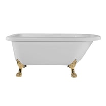 Stratford 60 Inch Acrylic Classic Clawfoot Tub - Wall Faucet Drillings - Lion Paw Feet