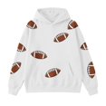 thumbnail image 4 of CPNG Girls Hoodie Long Sleeve Hooded Sweatshirt with Football Print Fashionable Loose Casual Cozy Pullover Hoodie Tops, 4 of 6