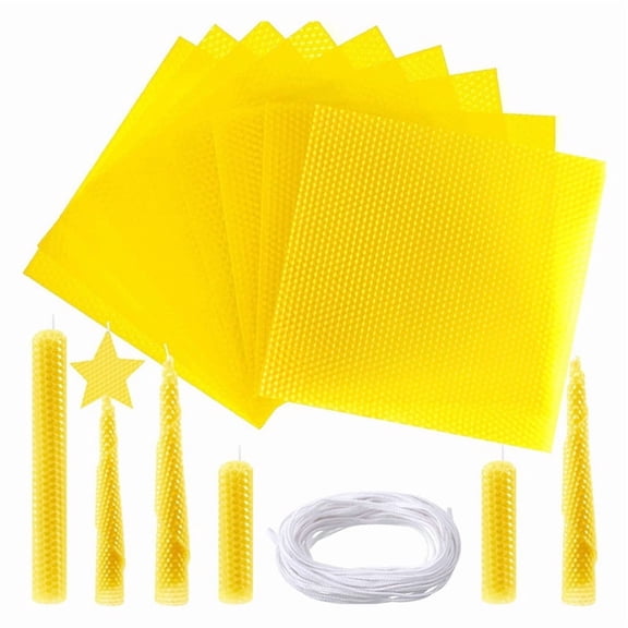 DIY Beeswax Candle Making Kit: 24 Sheets, 8x8 Inch, Vibrant Colors, with 1 Roll Cotton Wick