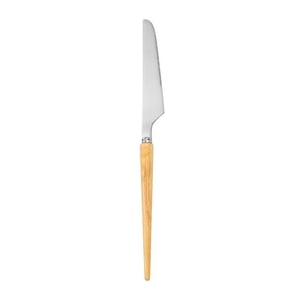 Xiao Hua 4Pieces Wood Stainless Steel Cutlery Set Wooden Handle Flatware Knife, Kitchen Utensil Service - Khaki