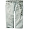 Faded Glory - Girls' Organic Cotton Capri Jeans with Rope Belt