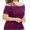 Purple, variant on Idoravan Womens Short Sleeve Tops Plus Size Women Plus Size One Shoulder Solid Bandage Short Sleeve Tops T-Shirt Blouse