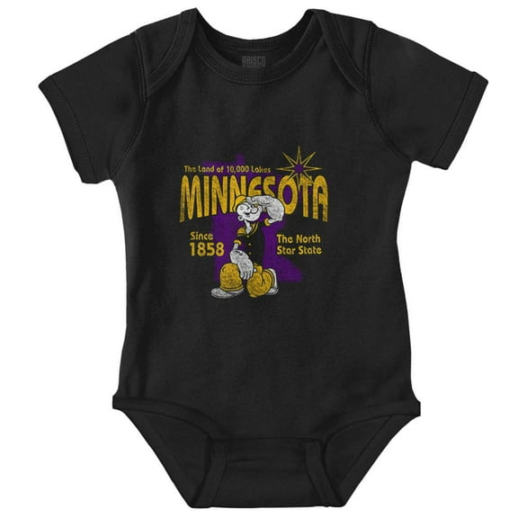 Popeye Minnesota State MN Cartoon Romper Boys or Girls Infant Baby Brisco Brands NB
