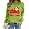 thumbnail image 5 of VBARHMQRT Chandail à Capuchon Femme Mode de Noël Père Noël Imprimé Lettre Manches Longues Col Rond Chandail à Capuchon, 5 of 5