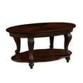 thumbnail image 3 of Tcbosik 2-Tier Wood Coffee Table, Oval Center Table with Open Shelf for Living Room, Cherry, 3 of 9