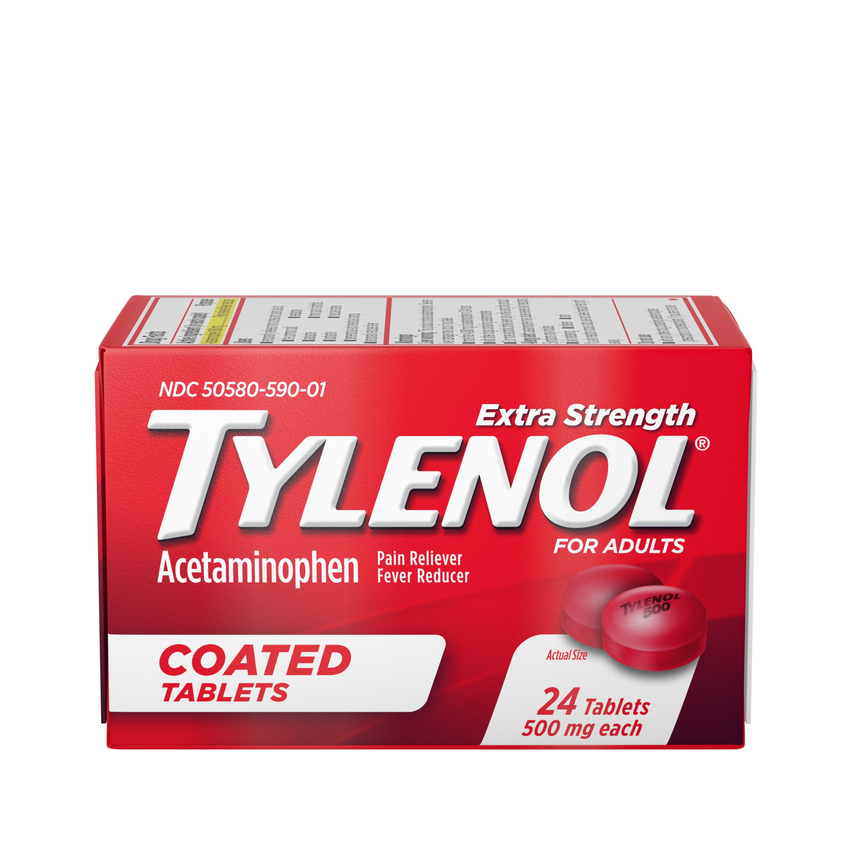 Tylenol Extra Strength Coated Tablets With Acetaminophen 500mg 24 Ct 