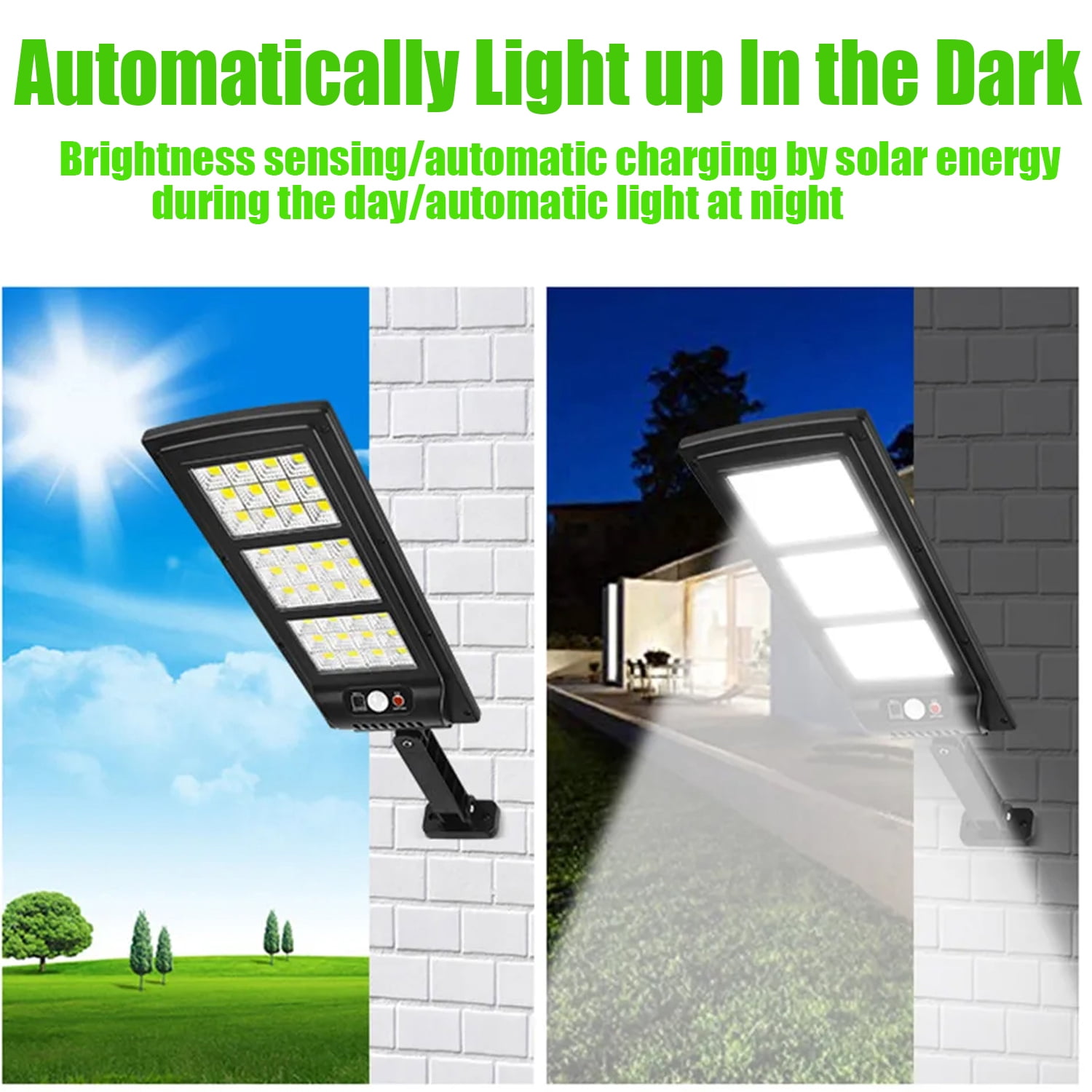 Solar Street Lights,180°Wide Angle Motion Sensor Solar Flood Light for Yard,Fence,Garden,Patio