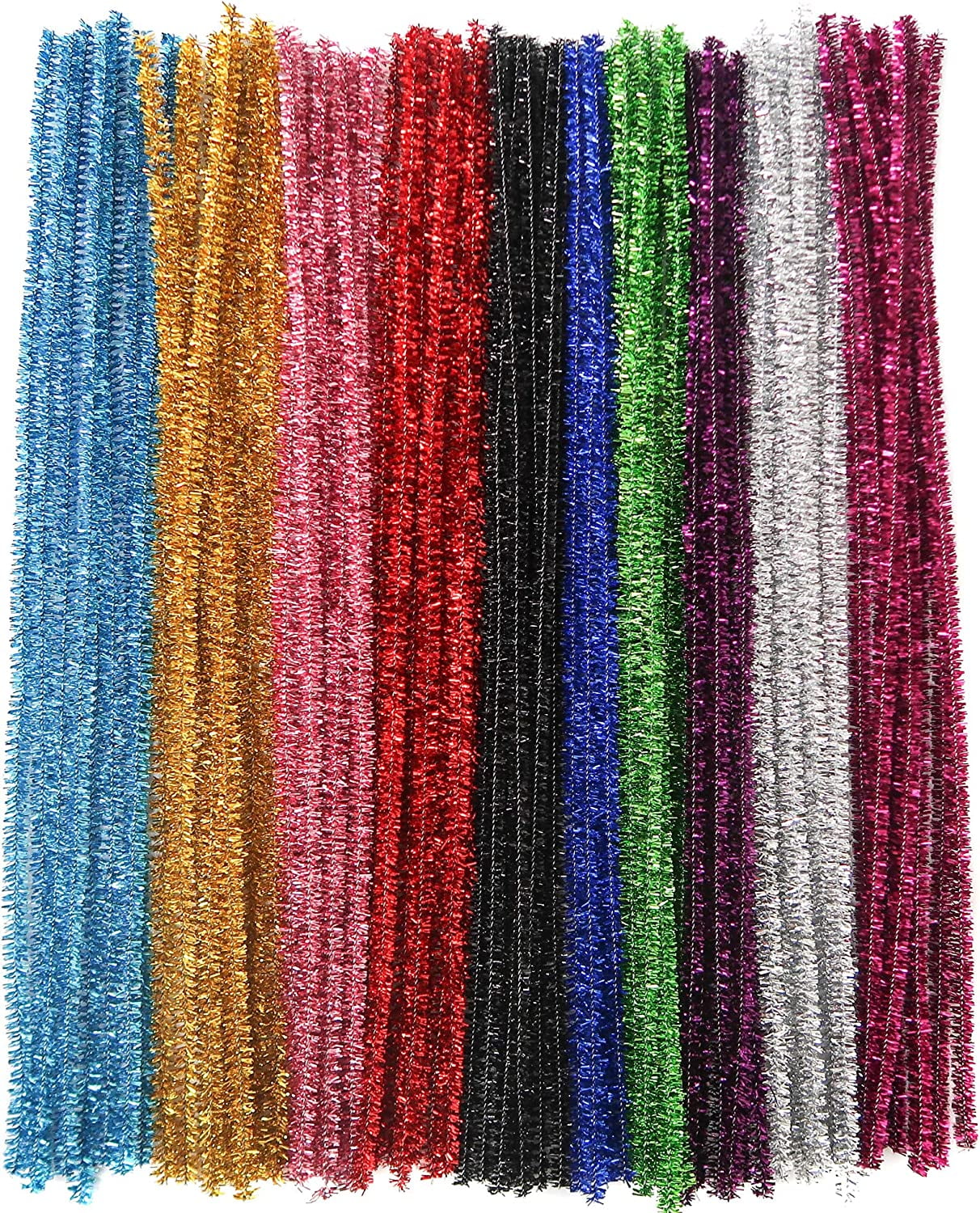 80 Pcs Pipe Cleaners Craft Chenille Stems, 6 mm x 12 Inch10 Colors Pom Poms  Craft Sticks Craft Supplies Pipecleaners for DIY Art Creative Crafts