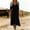 Black, variant on Long Sleeve Summer Dresses for Women Plus Size Western Long Casual A Line Dress Loose Fit V Neck Flowy Solid Dresses
