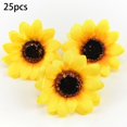 thumbnail image 5 of QIFEI 25Pcs Artificial Silk Sunflower Heads 2.76’’ Fake Faux Flower Heads Yellow Floral for Wedding Centerpieces Decor Home Decoration Garden Wreath Art Craft Yellow, 5 of 7