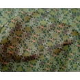 thumbnail image 4 of oneOone Silk Tabby Fabric Leaves & Floral Block Print Fabric BTY 42 Inch Wide, 4 of 4