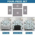 thumbnail image 6 of FKELYI Blue Coral Turtle Print Reclining Chair Slipcover 4 Pcs Stretch Recliner Cover Fitted Sofa Couch Cover with Pocket Anti-Dust Furniture Protector for Armchair, 6 of 7