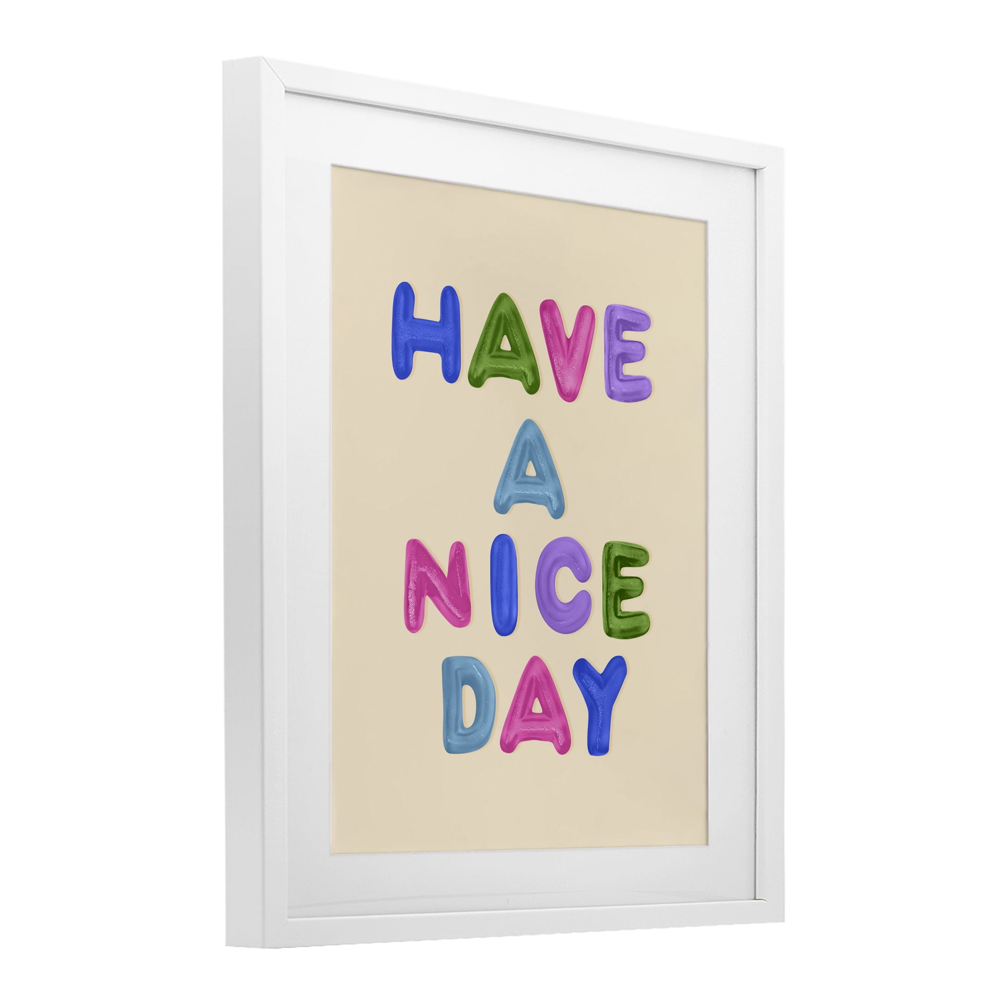 Stupell Industries Have a Nice Day Gummies White Framed Print Under Glass, design by LISH Creative