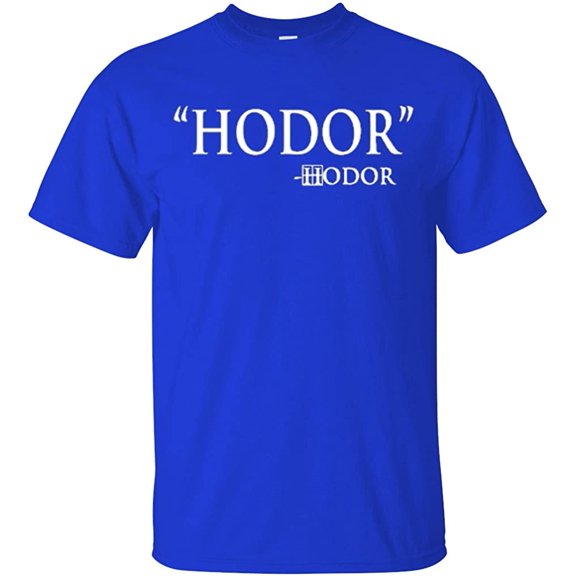 YM Wear Adult Hodor Hodor Quote T Shirt X-Large Royal Blue