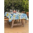 thumbnail image 3 of Outdoor Tablecloth with Umbrella Hole for Patio/Picnic/Party/Camping, Blue Dinosaur Waterproof Table Cloth Rectangle Table Cover Washable, Palm Trees Mountains Checkered Farmhouse (60"x 120"), 3 of 8