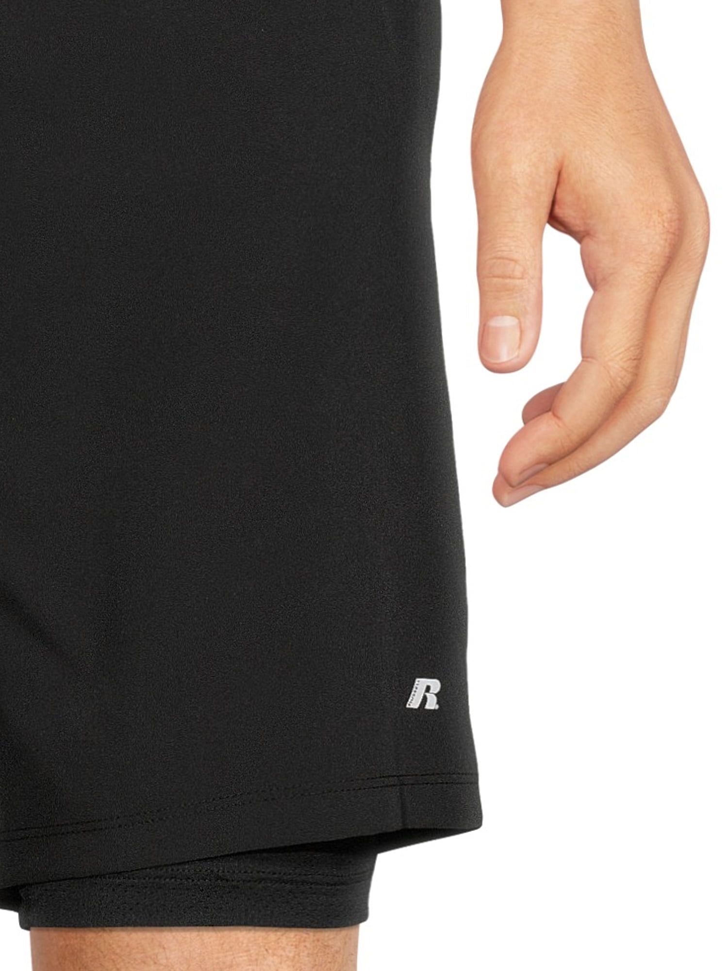 Russell Men's and Big Men's Active 2-in-1 Woven Shorts with Liner, up to size 5XL