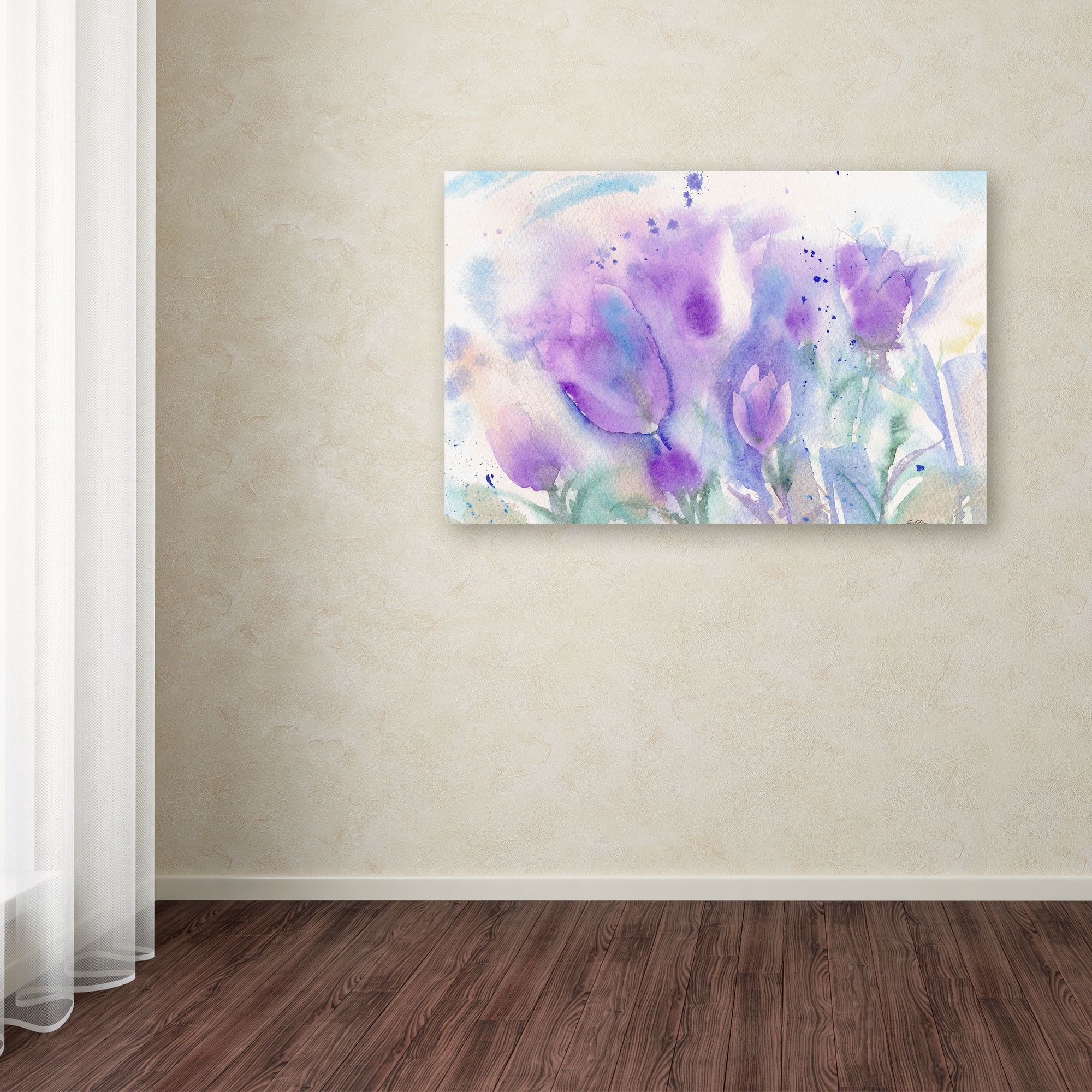 Trademark Fine Art "Purple Blues" Canvas Art by Sheila Golden