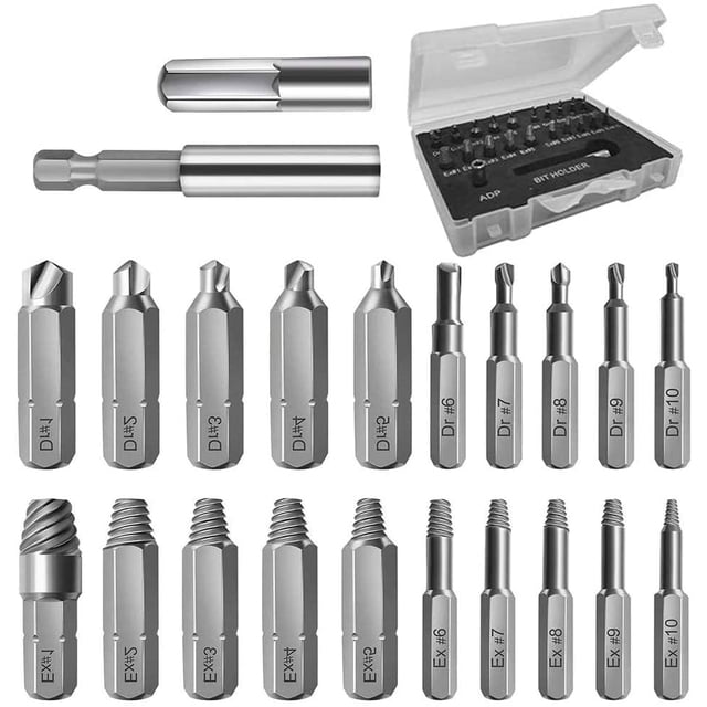extractor de 22 piezas extractor de tornillos de caja de plástico Ormromra YQ-1492