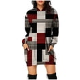thumbnail image 1 of FcBaudy Robe à Capuche, Robes de Printemps pour Femmes, Robes pour Femmes Robe à Imprimé Mode pour Femmes à Capuche à Enfiler avec Poches Robe Femme, 1 of 5
