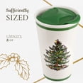 thumbnail image 7 of Spode Christmas Tree Travel Mug with Lid - 8 Oz Coffee Mug for Holiday Drinks, Dishwasher & Microwave Safe Ceramic Tumbler - Festive Christmas Design for On-The-Go (Christmas Tree), 7 of 7
