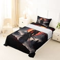 thumbnail image 5 of Homewish Traditional Samurai Print Twin Sheets,Japanese Ink Painting Bedding,3 Pieces,1 Fitted Sheet and 1 Pillowcase, 5 of 6