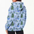 thumbnail image 3 of Sudadera con capucha y manga larga para mujer, informal, con estampado navideño, cremallera, manga larga, poliéster, 3 of 6