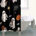 thumbnail image 4 of Costumed Ghost Halloween Pattern Shower Curtain 36"x72" ,Bathroom Decorative Shower Curtains Set with 12 Hooks,Modern Waterproof Washable Shower Curtain, 4 of 6