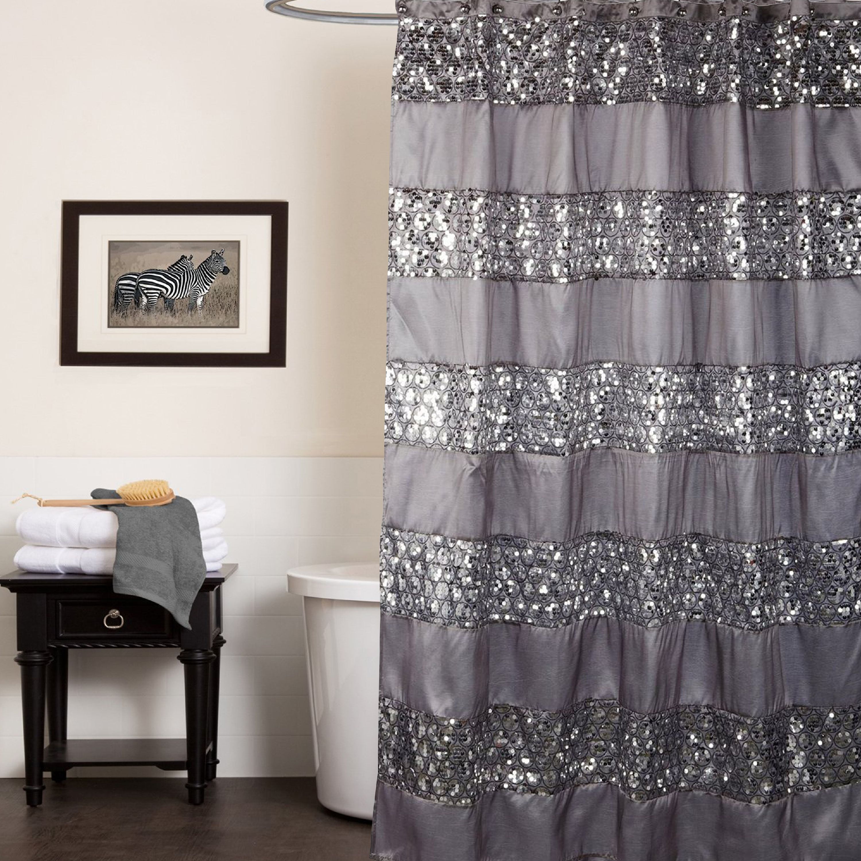 silver shower curtain walmart