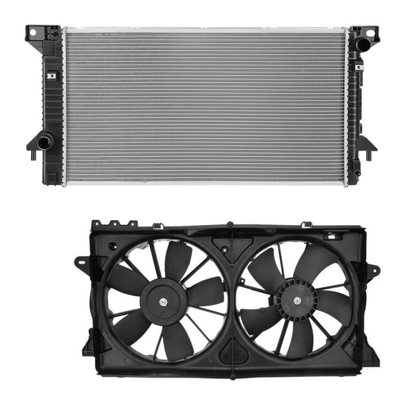 AutoShack Radiator & Coling Fan Set For 2011-2014 Ford F-150 2015-2016 Expedition 2015-2017 Lincoln Navigator 3.5L 3.7L 5.0L V6 V8 4WD RWD RKPKG00046