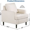 thumbnail image 5 of HomGarden Beige Linen Single Sofa Chair - Versatile Accent Armchair W/Cushion Lounge Seat & Wood Legs for Home, Bedroom, Office, 5 of 11