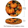 thumbnail image 3 of Thanksgiving Set of 6 Cute Round Coasters, Microfiber Leather Drink Coasters for Table, 11x11 cm/4.3x4.3 Inches, Coasters for Home and Office Decor, 3 of 6