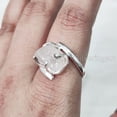thumbnail image 4 of Natural Rose Quartz Ring, Rough Quartz Gemstone Ring, Birthstone, Cross Band, 925 Sterling Silver, Womens Ring, Christmas, Thanksgiving, Handmade, Statement Jewelry, Rough Gemstone Jewelry, 4 of 5